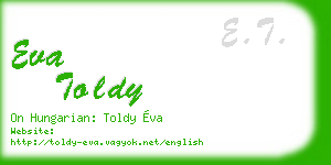eva toldy business card